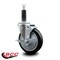 Service Caster 5'' Black Poly Swivel 1'' Expanding Stem Caster with Brake SCC-EX20S514-PPUB-BLK-TLB-1 - alternate 2